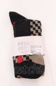 画像2: ヴィヴィアンウエストウッド 中古 / デザインニットソックス 22.5-24.5 ブラックｘグレーｘレッド  O-25-05-11-067-gd-YM-OS (2)