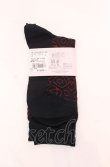 画像2: ヴィヴィアンウエストウッド 中古 / デザインソックス 23-24 レッドｘブラック  O-25-05-11-075-gd-YM-OS (2)