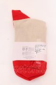 画像2: ヴィヴィアンウエストウッド 中古 / デザインソックス 22.5-24.5 ベージュｘレッドｘブラック  O-25-05-11-076-gd-YM-OS (2)