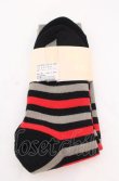 画像2: ヴィヴィアンウエストウッド 中古 / デザインニットソックス 23-24 グレージュｘレッドｘブラック  O-25-05-11-081-gd-YM-OS (2)