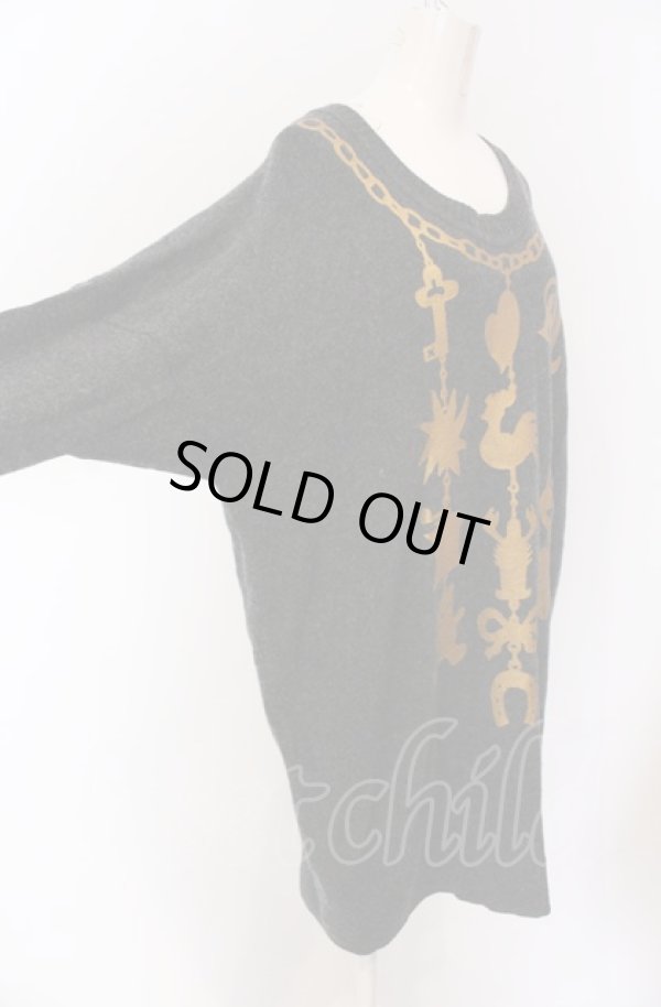 画像2: ヴィヴィアンウエストウッド 中古 / ネックレスプリントウールワンピース 2 グレー  O-25-05-11-015-op-YM-ZH (2)