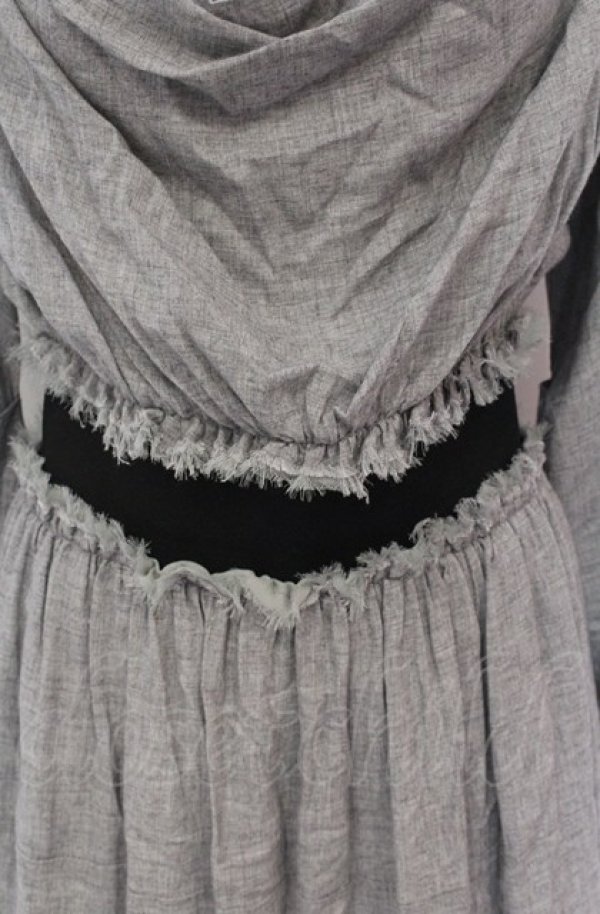 画像2: ANGLOMANIA 中古 / グラスランドギャザーワンピース 40 グレー  O-25-05-11-017-op-IG-ZH (2)