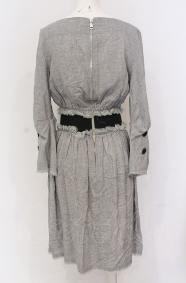 画像3: ANGLOMANIA 中古 / グラスランドギャザーワンピース 40 グレー  O-25-05-11-017-op-IG-ZH (3)