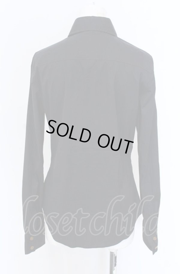 画像3: ヴィヴィアンウエストウッド 中古 / オーブ刺繍高襟ブラウス 42 ブラック  O-25-05-18-025-bl-YM-ZY (3)