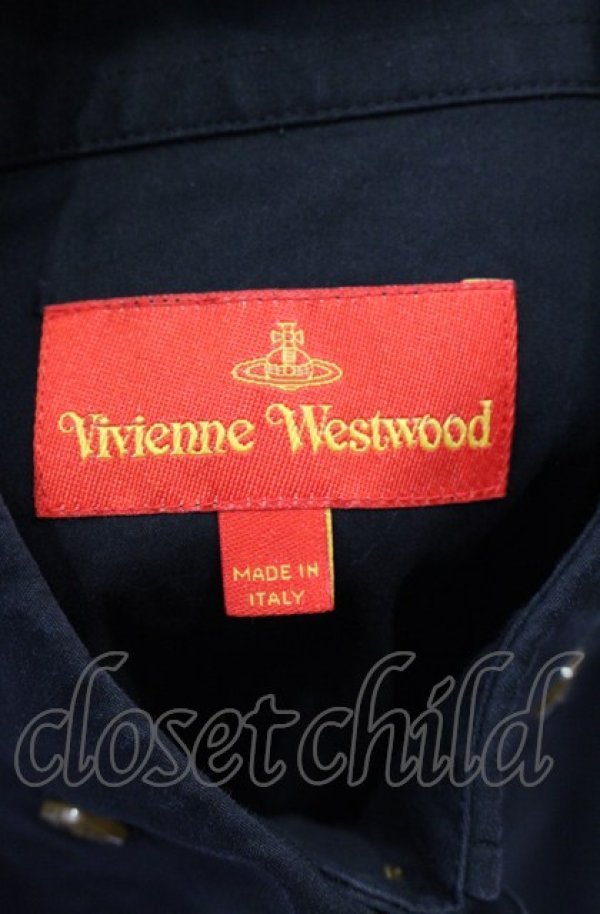 画像5: ヴィヴィアンウエストウッド 中古 / オーブ刺繍高襟ブラウス 42 ブラック  O-25-05-18-025-bl-YM-OS (5)