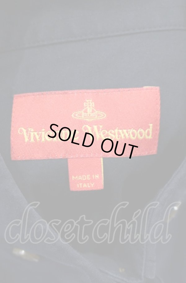 画像5: ヴィヴィアンウエストウッド 中古 / オーブ刺繍高襟ブラウス 42 ブラック  O-25-05-18-025-bl-YM-ZY (5)