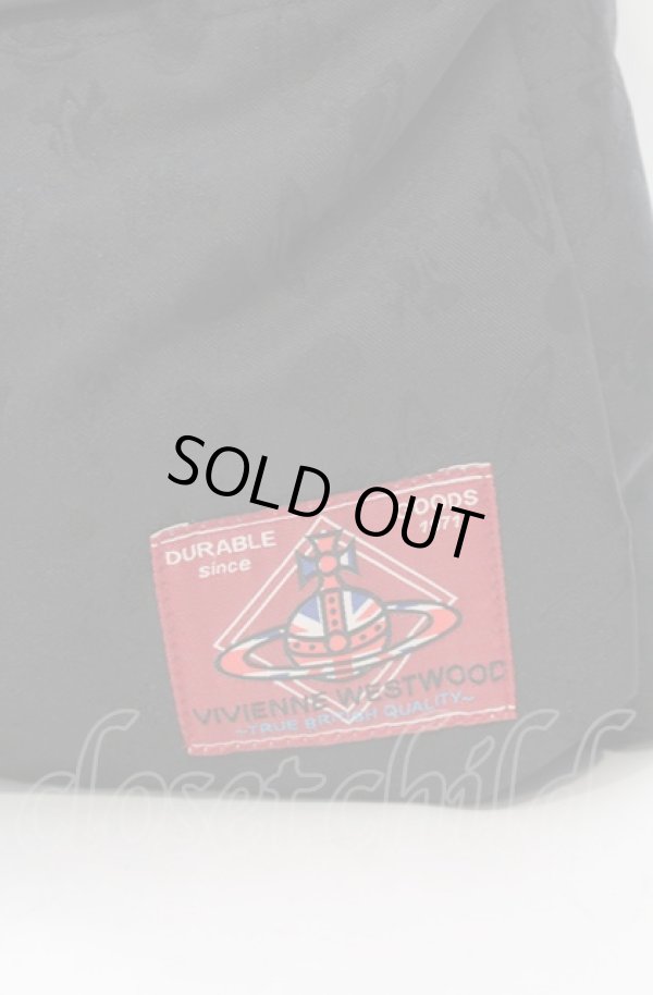 画像2: ヴィヴィアンウエストウッド 中古 / ジャガードリュックサック  ブラック  O-25-05-18-031-ba-IG-OS (2)