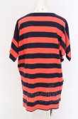 画像3: ヴィヴィアンウエストウッド 中古 / ボーダー×シルエットフラワーTシャツ 2 レッド×ネイビー×ホワイト  O-25-05-18-013-ts-IG-OS (3)