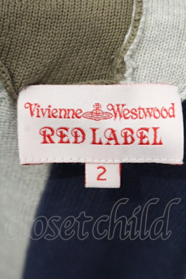 画像4: ヴィヴィアンウエストウッド 中古 / エンブレム刺繍バイカラーニットワンピース 2 マルチ  O-25-06-08-026-op-YM-OS (4)