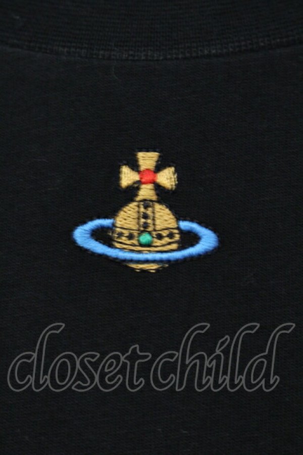 画像2: ヴィヴィアンウエストウッド 中古 / カラーオーブ刺繍クルーネックTシャツ XXL ブラック  O-25-06-08-001-ts-YM-OS (2)