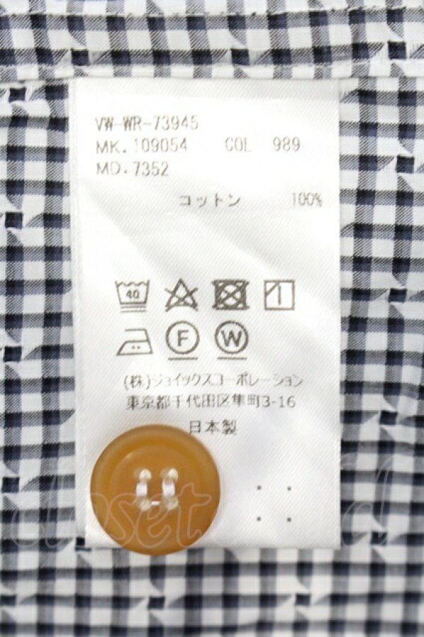 画像5: ヴィヴィアンウエストウッド MAN 中古 / ギンガムチェックコットン半袖シャツ 48 ブラックｘホワイト  O-25-06-08-005-bl-YM-OS (5)