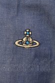 画像2: ヴィヴィアンウエストウッド MAN 中古 / 単色オーブコットン半袖シャツ 50 ブルー  O-25-06-08-006-bl-YM-OS (2)