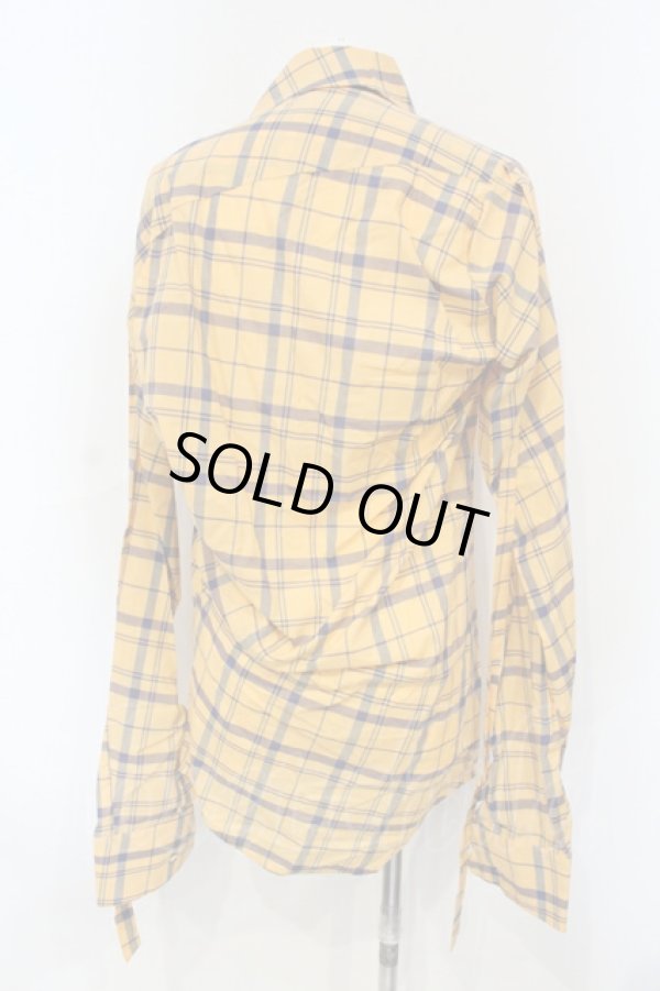 画像3: ヴィヴィアンウエストウッド 中古 / ロングスリーブチェックシャツ 40 オレンジ  O-25-06-08-012-bl-IG-OS (3)