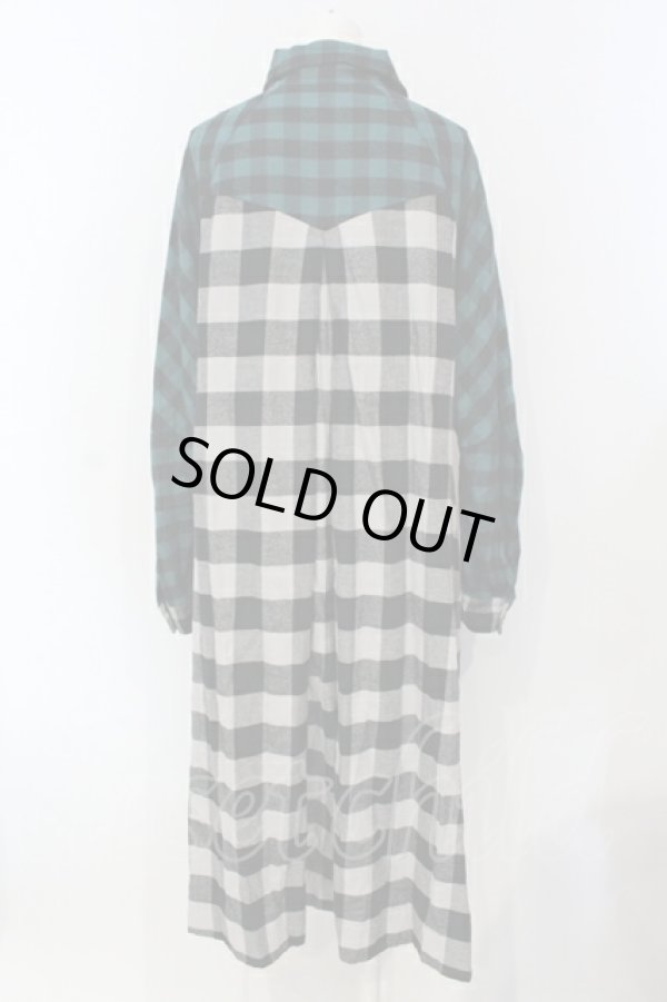 画像3: ヴィヴィアンウエストウッド 中古 / ギンガムチェックブロッキングフレアシャツワンピース 00 ブラック×グレー  O-25-06-08-014-op-IG-ZH (3)