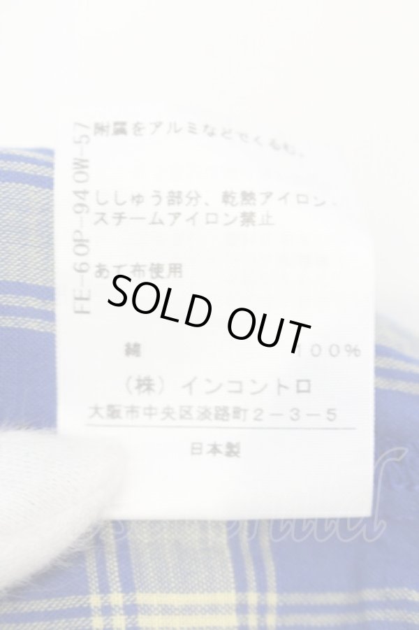 画像5: ヴィヴィアンウエストウッド 中古 / チェックブロッキングシャツ 00 イエローxブルー  O-25-06-08-015-bl-YM-OS (5)