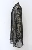 画像3: ANGLOMANIA 中古 / スタンドカラータックデコルテレオパードブラウス 38 グレー系（光沢）  O-25-06-15-020-bl-YM-OS (3)