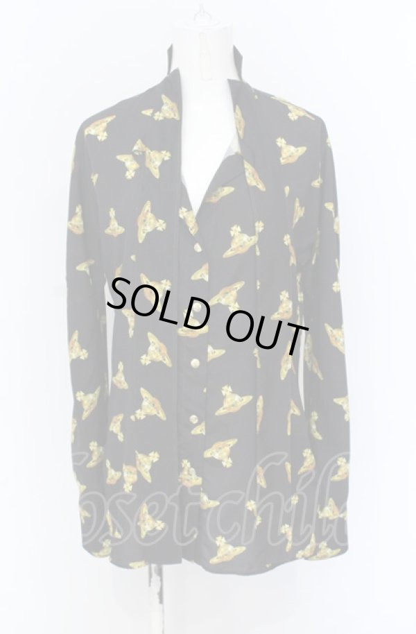 画像2: ヴィヴィアンウエストウッド 中古 / METOROシャツ 38 ブラック  O-25-06-15-022-co-YM-ZH (2)