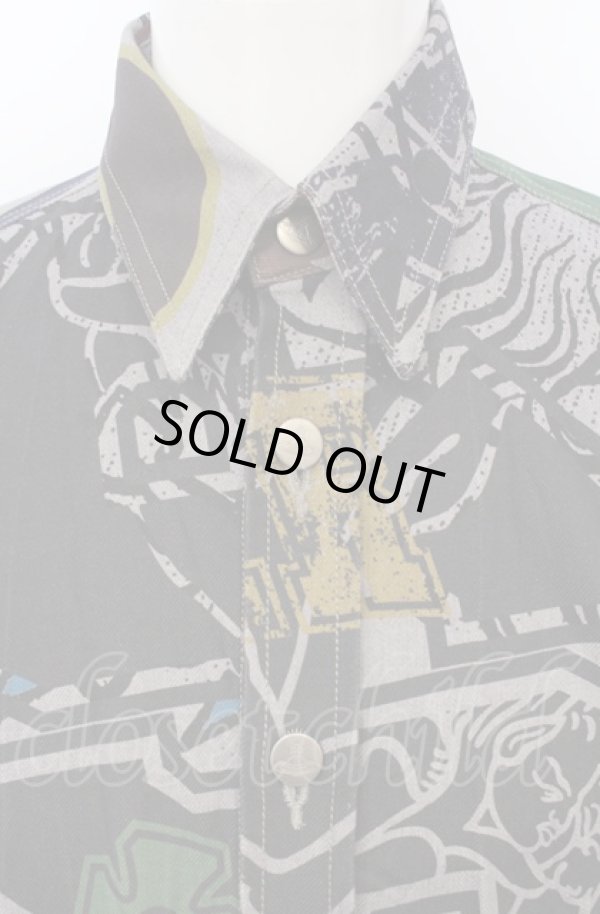 画像2: ヴィヴィアンウエストウッド MAN 中古 / FRAT HOUSE ビッグ クラシックシャツ  グレー×マルチ  O-25-06-15-003-bl-IG-ZH (2)