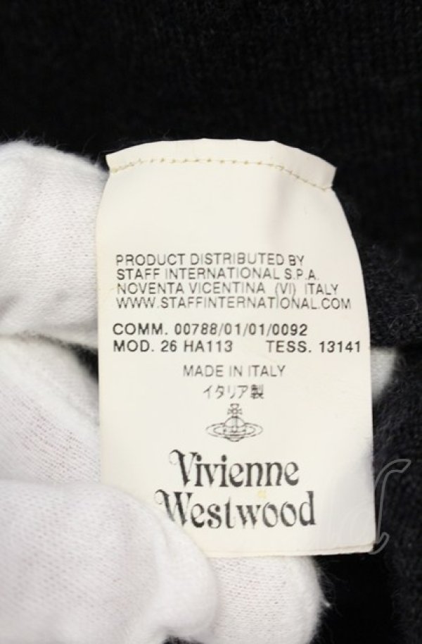 画像5: ヴィヴィアンウエストウッド 中古 / カラーオーブ刺繍カーディガン S ダークグレー  O-25-06-15-035-to-YM-OS (5)