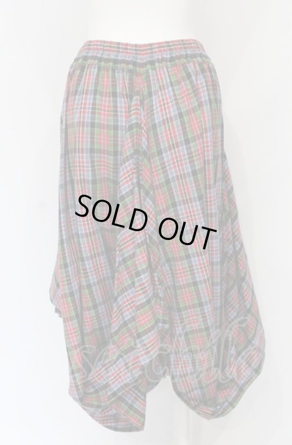 画像3: ヴィヴィアンウエストウッド 中古 / コットンウールタータンチェックアシンメトリーギャザースカート 00 マルチ  O-25-06-15-038-sk-YM-ZH (3)