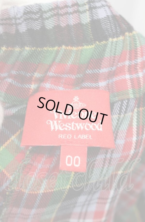 画像5: ヴィヴィアンウエストウッド 中古 / コットンウールタータンチェックアシンメトリーギャザースカート 00 マルチ  O-25-06-15-038-sk-YM-ZH (5)