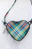 画像2: ANGLOMANIA 中古 / UKA TARTAN ハート型ショルダーバッグ  グリーン  O-25-06-15-041-ba-IG-OS (2)