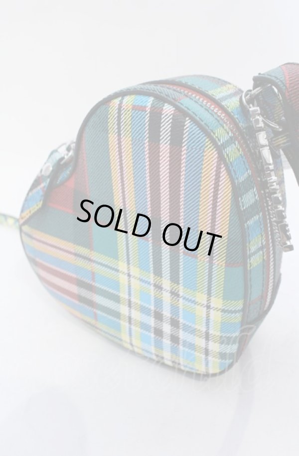 画像3: ANGLOMANIA 中古 / UKA TARTAN ハート型ショルダーバッグ  グリーン  O-25-06-15-041-ba-IG-ZH (3)