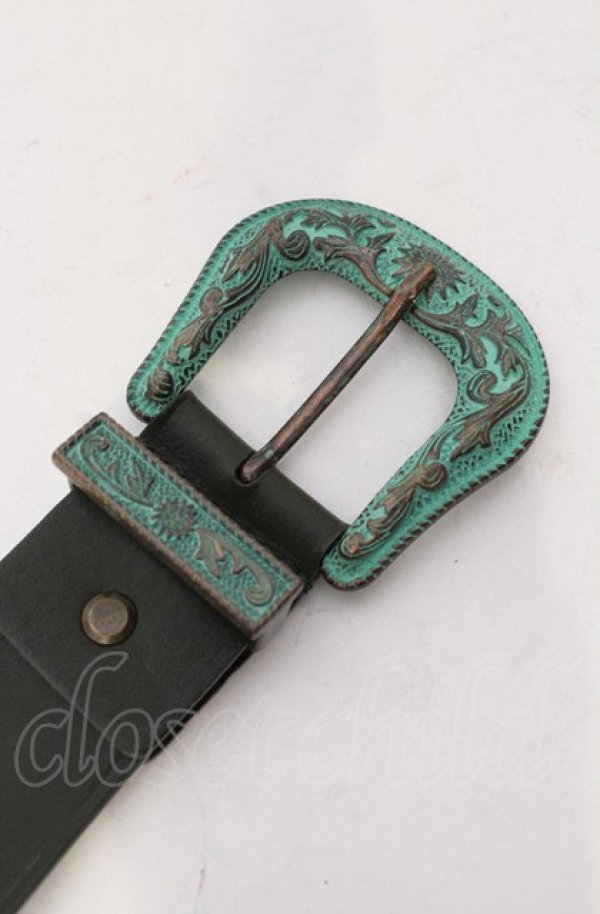 画像3: ヴィヴィアンウエストウッド 中古 / ヴィンテージバックルベルト  ブラックｘグリーン  O-25-06-15-042-gd-YM-OS (3)