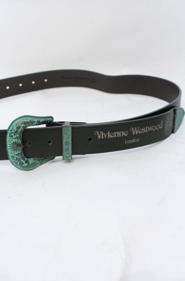 画像10: ヴィヴィアンウエストウッド 中古 / ヴィンテージバックルベルト  ブラックｘグリーン  O-25-06-15-042-gd-YM-OS (10)