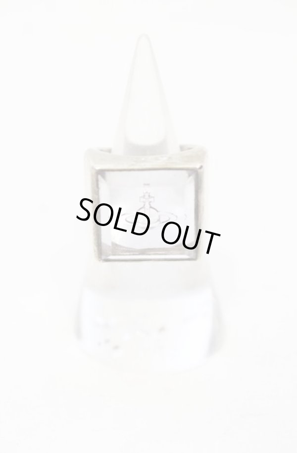画像2: ヴィヴィアンウエストウッド 中古 / Glass Squear リング M(約16号(裏抜キノ為) シルバー  O-25-06-15-049-ac-YM-OS (2)