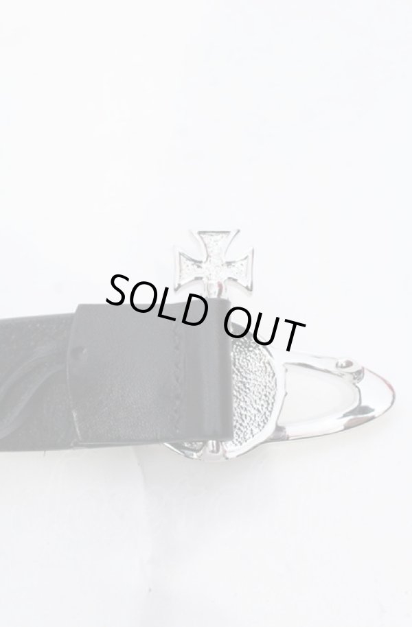 画像3: ヴィヴィアンウエストウッド 中古 / new bass Relief belt ベルト  ブラック×シルバー  O-25-06-15-055-gd-IG-OS (3)
