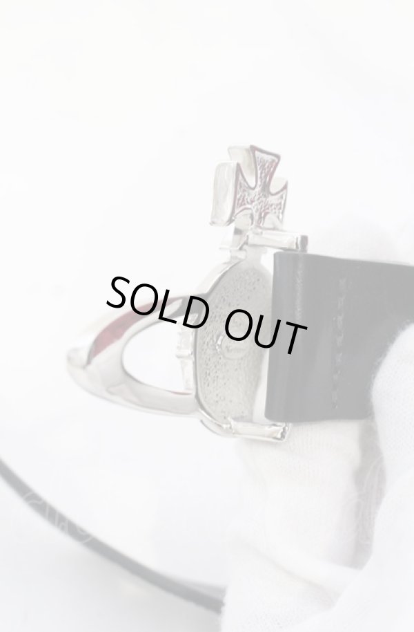 画像4: ヴィヴィアンウエストウッド 中古 / new bass Relief belt ベルト  ブラック×シルバー  O-25-06-15-055-gd-IG-OS (4)