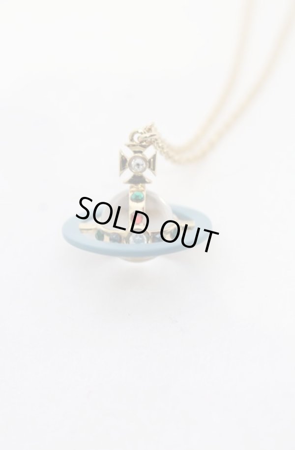 画像2: ヴィヴィアンウエストウッド 中古 / 【復刻】ヴィンテージタイニーオーブネックレス  ゴールドxブルー  O-25-06-15-057-nl-YM-OS (2)