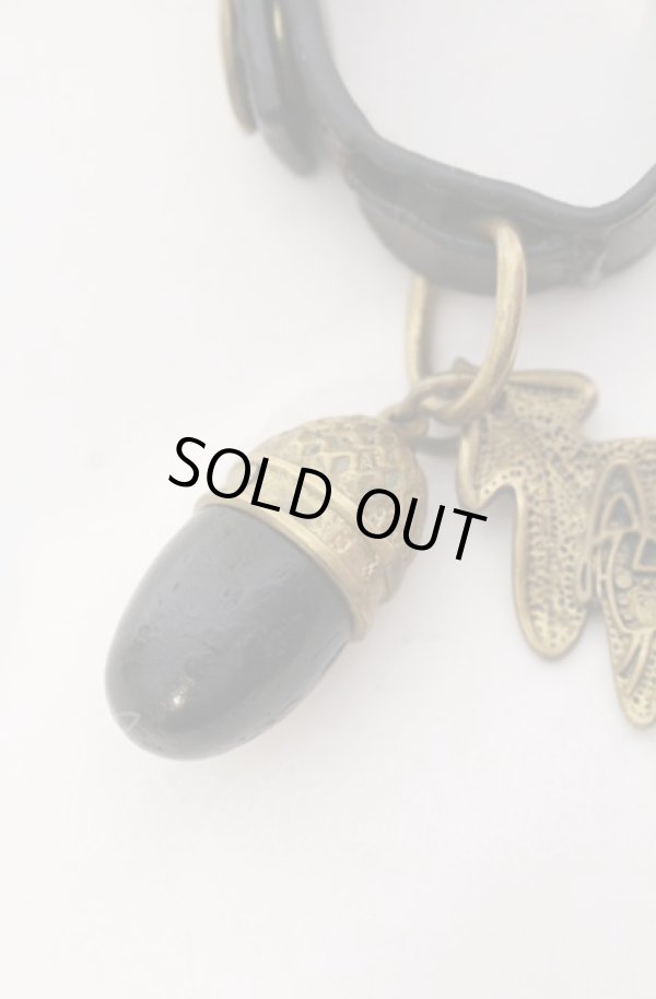 画像3: ヴィヴィアンウエストウッド 中古 / Acorn & Oakleaf レザーブレスレット  ブラウンxゴールド  O-25-06-15-058-ac-YM-OS (3)