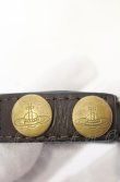画像5: ヴィヴィアンウエストウッド 中古 / Acorn & Oakleaf レザーブレスレット  ブラウンｘゴールド  O-25-06-15-058-ac-YM-OS (5)