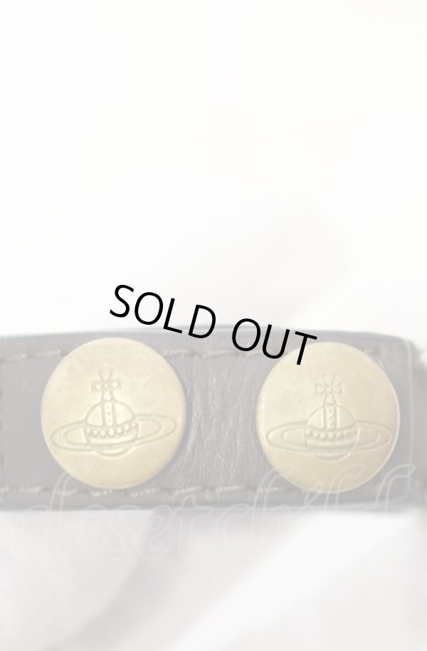 画像5: ヴィヴィアンウエストウッド 中古 / Acorn & Oakleaf レザーブレスレット  ブラウンxゴールド  O-25-06-15-058-ac-YM-OS (5)