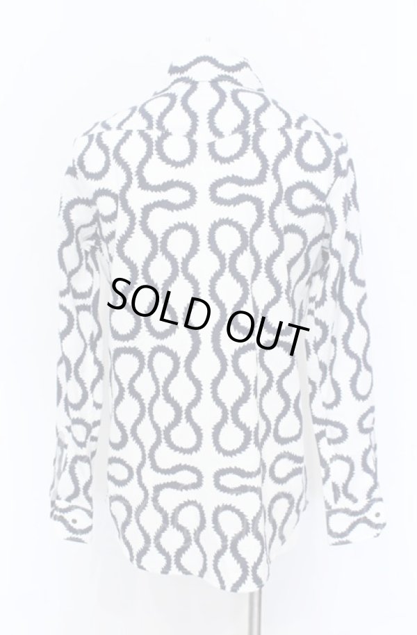 画像3: ANGLOMANIA 中古 / CLASSIC RANCH シャツ S ホワイトｘネイビー  O-25-06-15-006-sk-YM-ZH (3)