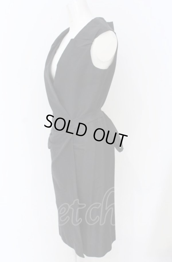 画像3: ヴィヴィアンウエストウッド 中古 / 開襟ノースリーブ巻キワンピース 40 黒  O-25-06-15-009-op-SZ-ZH (3)