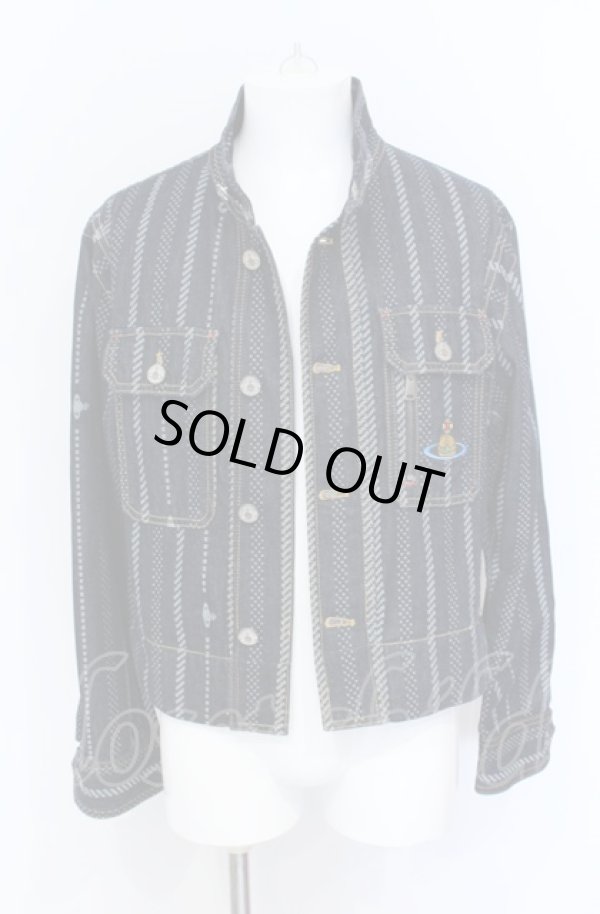 画像6: ヴィヴィアンウエストウッド 中古 / STRIPPED CASUAL デニムジャケット S インディゴ  O-25-06-15-001-co-YM-ZH (6)