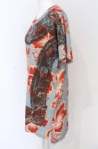 画像2: ヴィヴィアンウエストウッド 中古 / ブロケードフラワーTシャツ 00 ブルーｘレッド  O-25-06-15-017-ts-YM-OS (2)