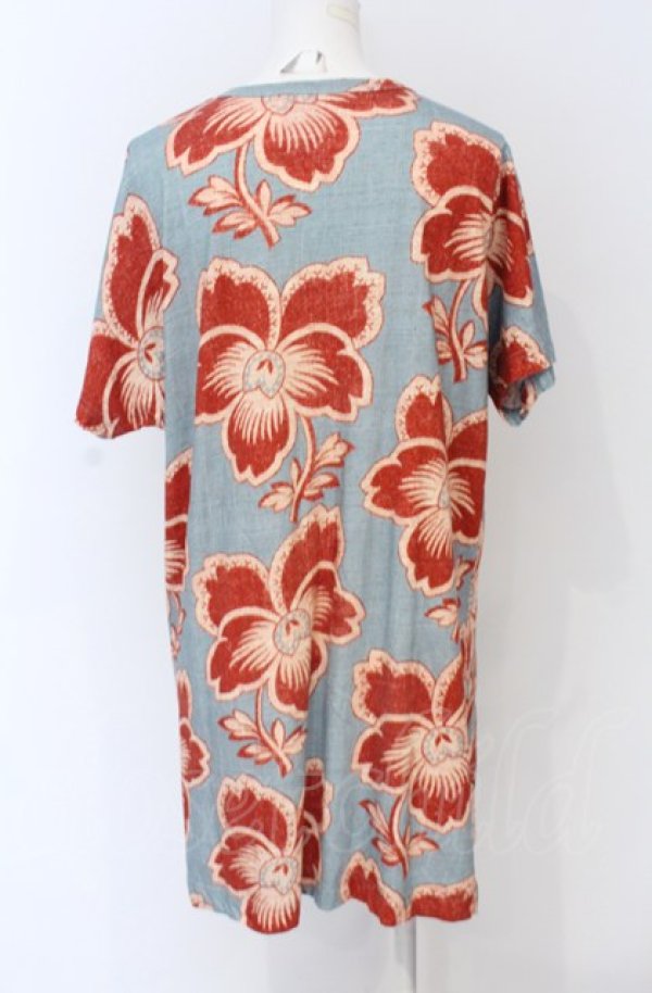 画像3: ヴィヴィアンウエストウッド 中古 / ブロケードフラワーTシャツ 00 ブルーｘレッド  O-25-06-15-017-ts-YM-ZH (3)