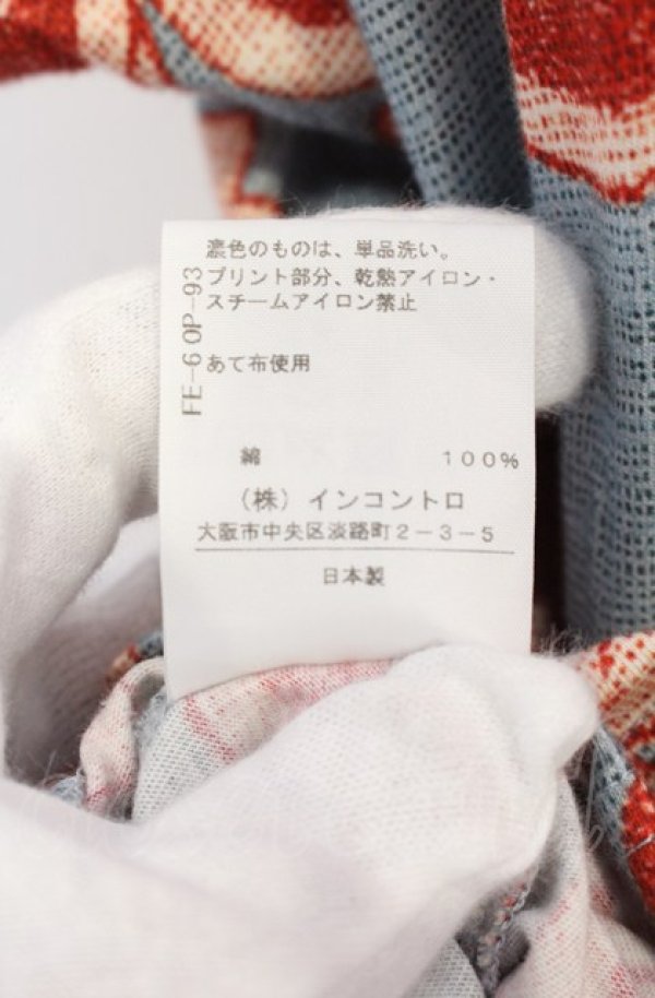 画像4: ヴィヴィアンウエストウッド 中古 / ブロケードフラワーTシャツ 00 ブルーｘレッド  O-25-06-15-017-ts-YM-ZH (4)