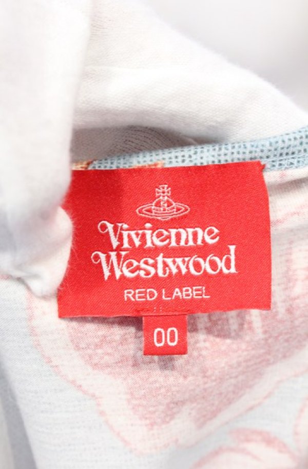 画像5: ヴィヴィアンウエストウッド 中古 / ブロケードフラワーTシャツ 00 ブルーｘレッド  O-25-06-15-017-ts-YM-ZH (5)