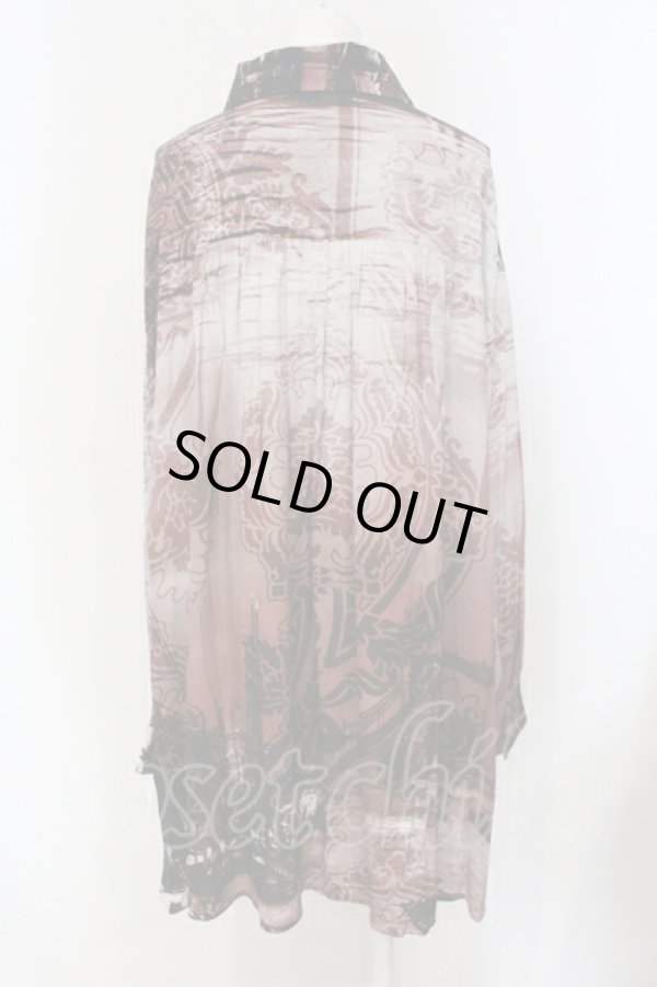 画像3: ヴィヴィアンウエストウッド 中古 / London bridgeバックギャザーオーバーサイズシャツ 00 レッド  O-25-06-29-020-bl-YM-ZH (3)