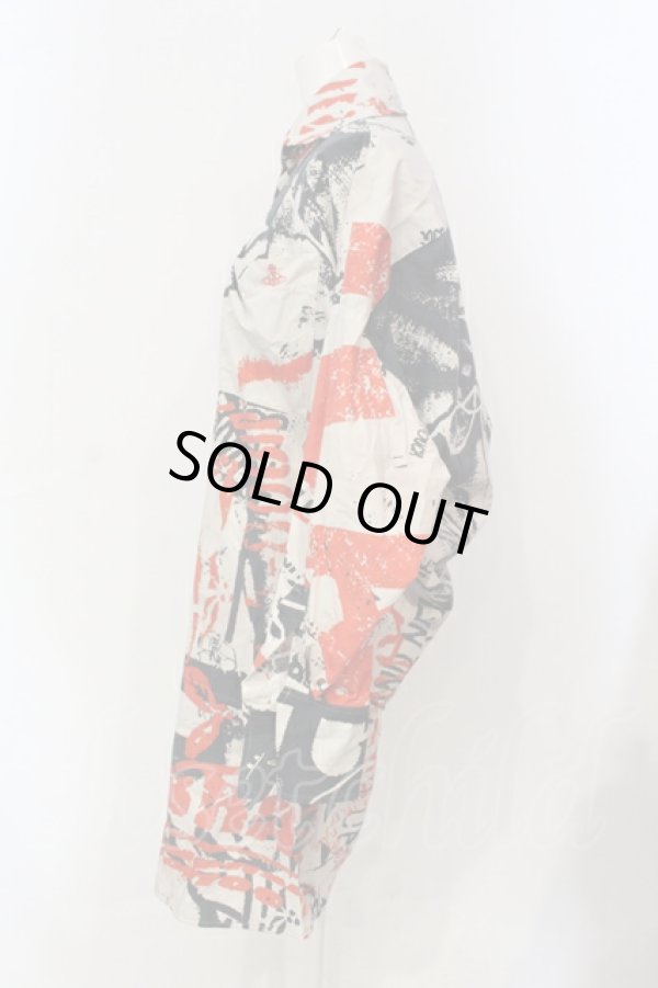 画像3: ヴィヴィアンウエストウッド 中古 / RUBBISH PRINT シャツワンピース 00 ベージュ  O-25-06-29-023-bl-YM-OS (3)