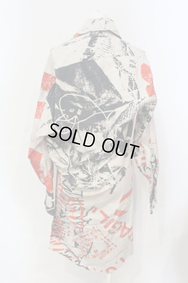 画像4: ヴィヴィアンウエストウッド 中古 / RUBBISH PRINT シャツワンピース 00 ベージュ  O-25-06-29-023-bl-YM-OS (4)