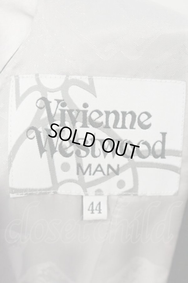 画像4: ヴィヴィアンウエストウッド MAN 中古 / タータンベスト 44 グレー  O-25-06-29-029-to-YM-OS (4)