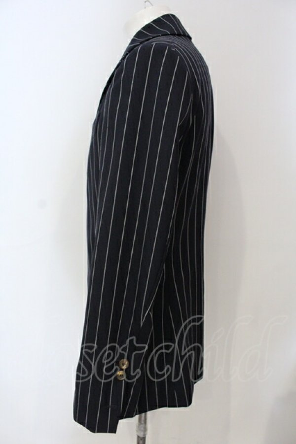 画像3: ヴィヴィアンウエストウッド MAN 中古 / ストライプジャケット 44 ネイビー  O-25-06-29-030-jc-IG-ZH (3)