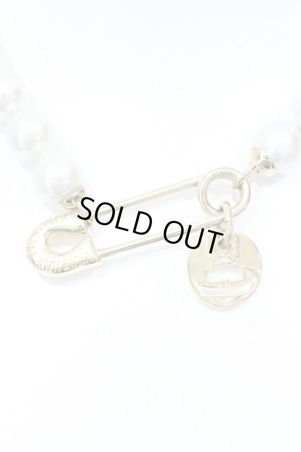 画像2: ヴィヴィアンウエストウッド 中古 / Imogene Safety Pin Orb Pearl Chokerチョーカー  ゴールド×パール  O-25-06-29-044-nl-IG-ZH (2)