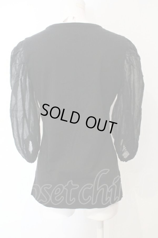 画像4: ヴィヴィアンウエストウッド 中古 / コットンオーガンブロッキング半袖カットソー  クロ  O-25-07-06-047-ts-IG-OS (4)